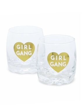 Shot Glass Set Of 4  “Girl Gang” Drinkware Bar Shot Glasses